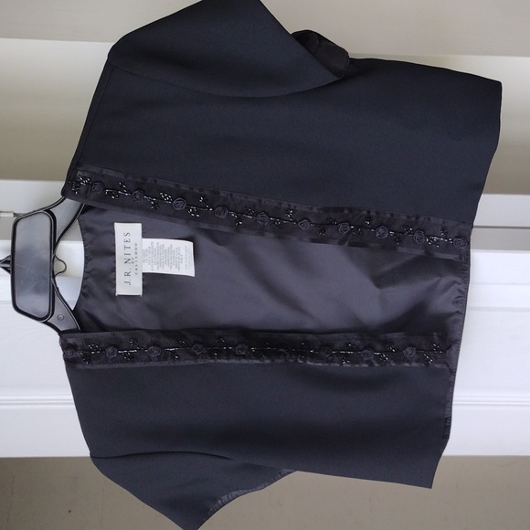 JR Nites By Caliendo Elegant Black Dress with Bolero Jacket Size 6 - Picture 9 of 17